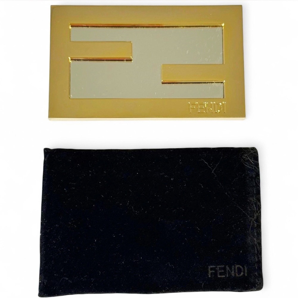 Fendi Monogram Mirror FF Gold with Velvet Pouch
